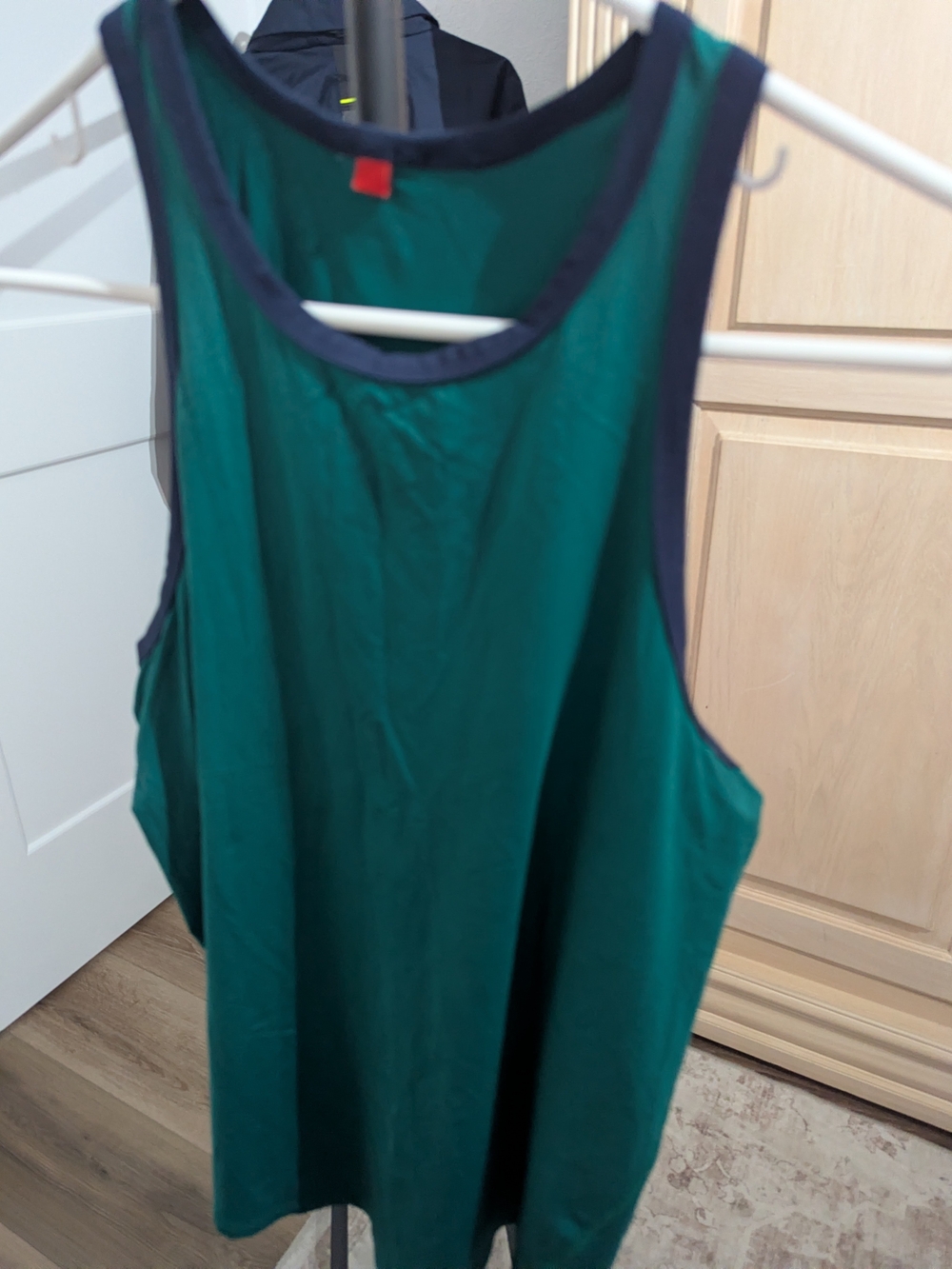 (2) Wilson Shirts Sleeveless Tank Top And Long Sleeve - Green with Navy Trim